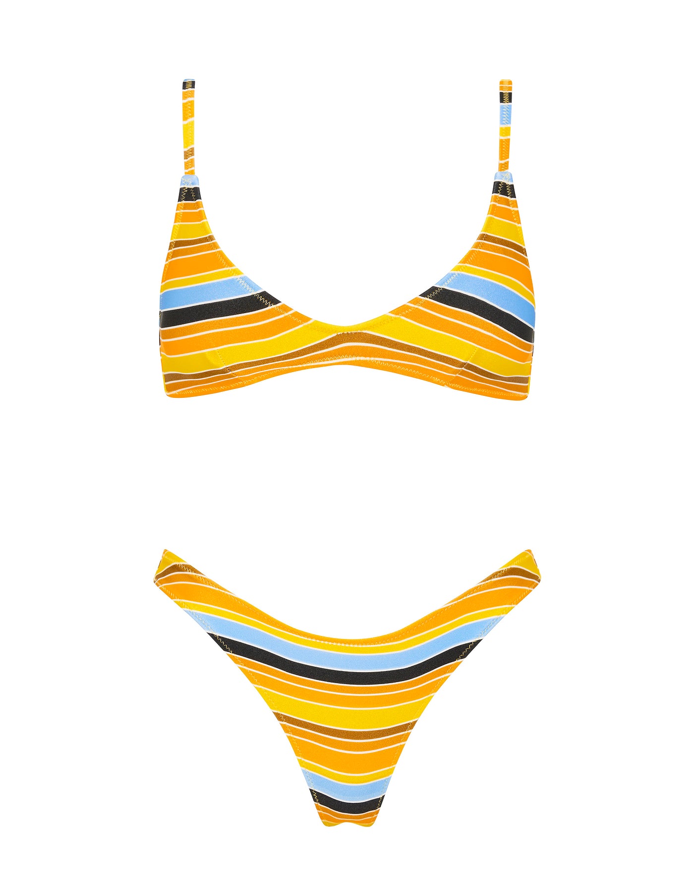 MAIA TORE Stripe Scoop Bikini Set