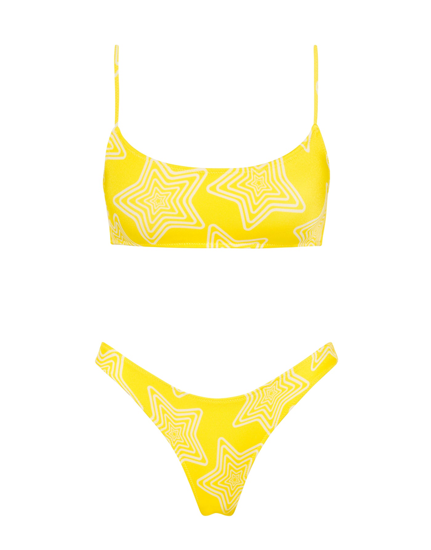 MICA MANCA Yellow Star Scoop Bikini Set